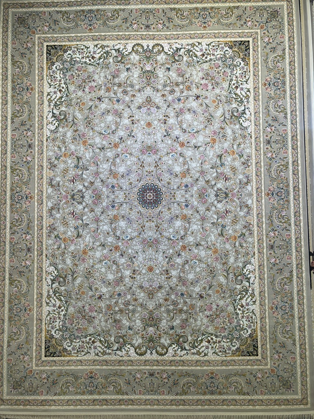 فرش ایرانیان باستان کلکسیون تبریز گلمهر افشان نقره ای